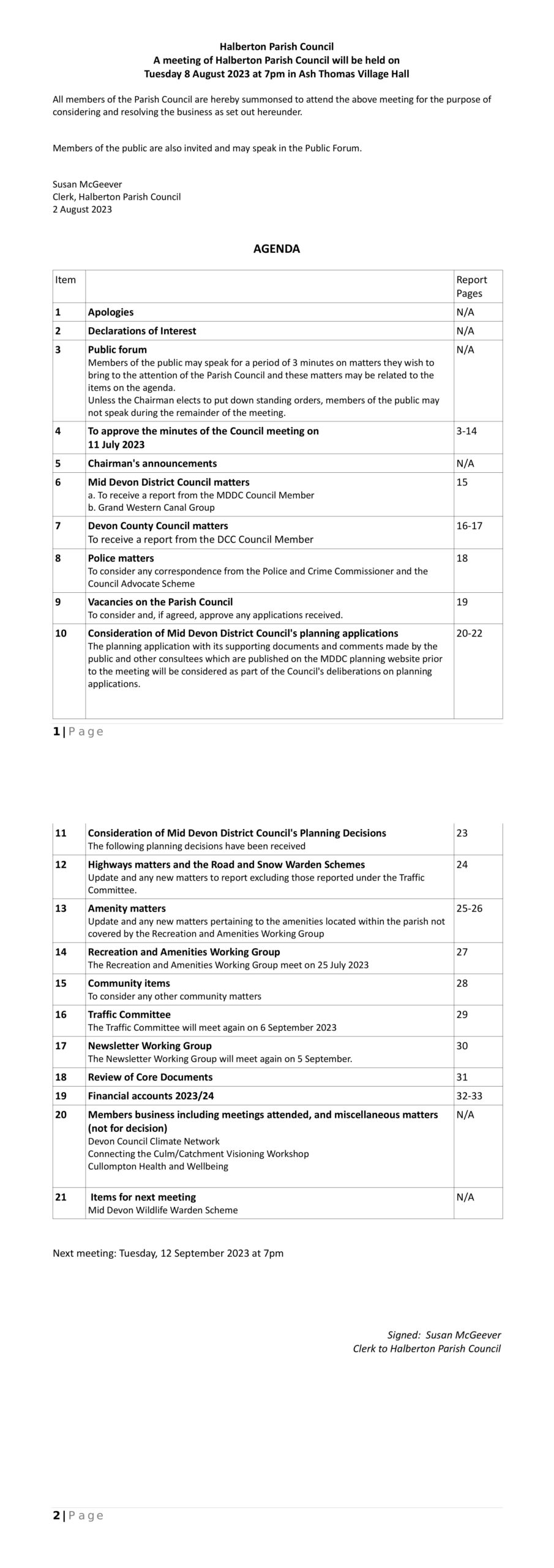 Agenda image